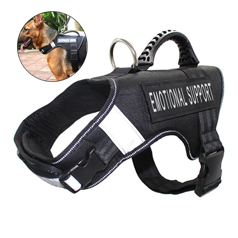 FML Pet Harness Reflective Adjustable Service Dog Harnesses Large Dog