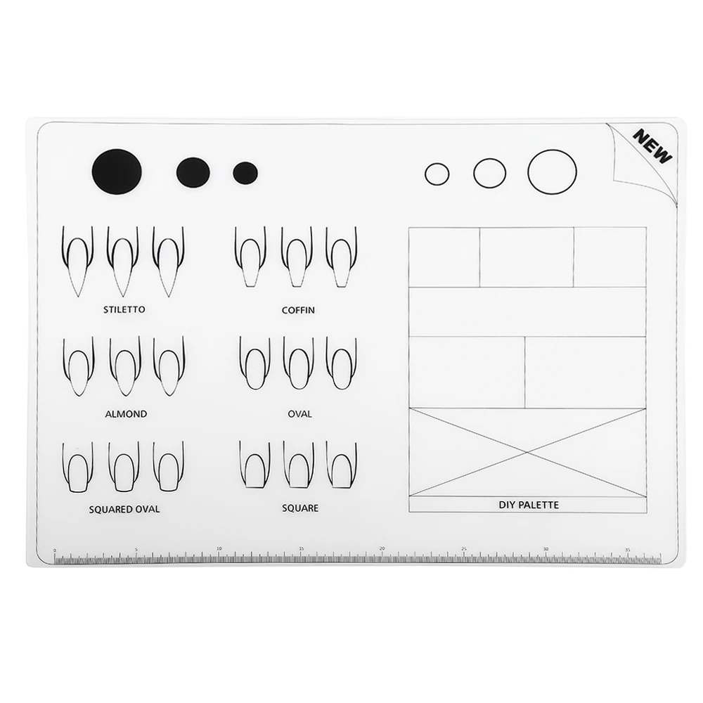 Складной дизайн ногтей практика силиконовый коврик для окрашивания коврик лак наклейка направляющая для стемпинга печать переносная Настольная Крышка инструменты для палитры