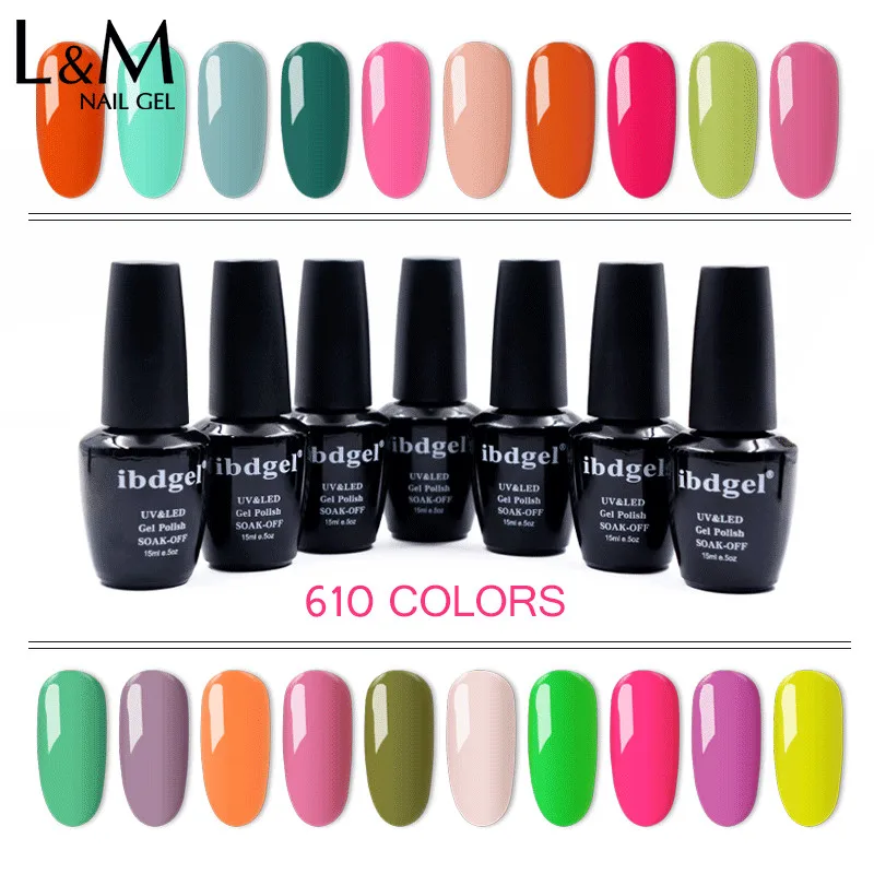 

450 pcs three step Soak Off UV Gel Polish 610 Colors 15 ml Nail Art Color Soak Off UV Gel Polish