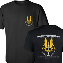 SAS SPECIAL AIR SERVICE BRITISCHEN ARMEE GROßBRITANNIEN SPECIAL FORCE SNIPER MÄNNER T-shirt BEIDE SEITEN GEDRUCKT BAUMWOLLE GRUNDLEGENDE TOP TEES