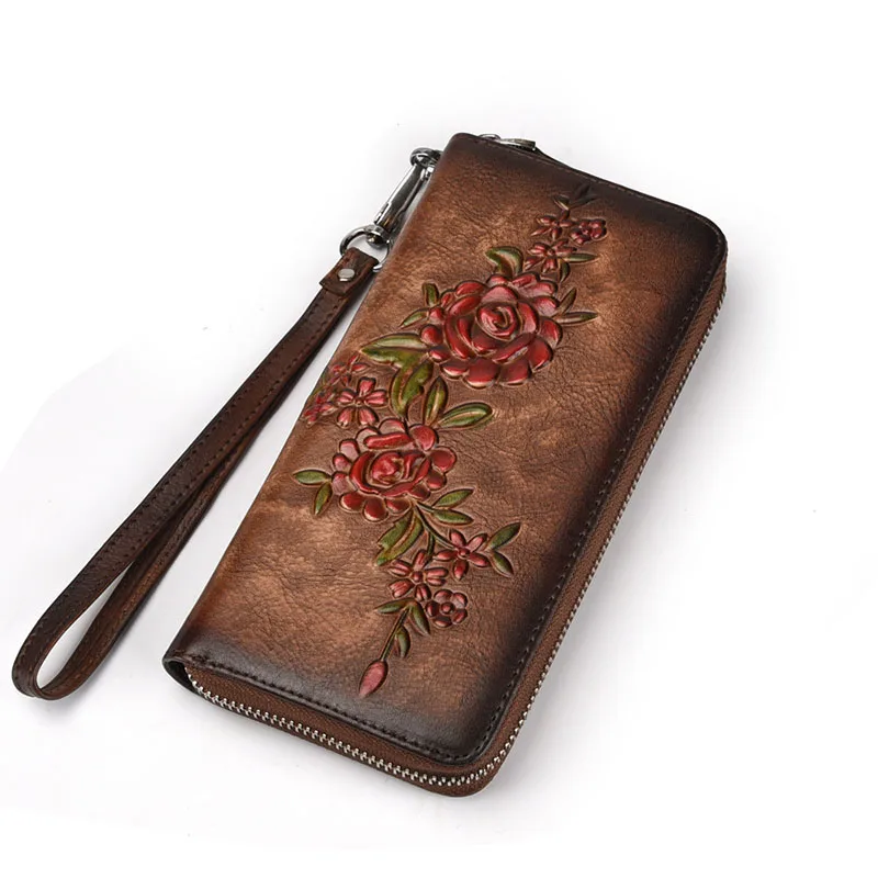 European and american ladies Genuine leather wallet luxury vintage