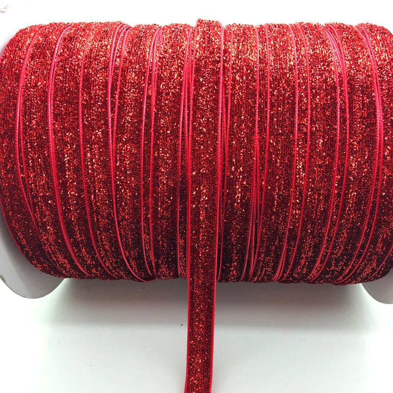 Glitter Velvet Ribbon for Crafts and Accessories, 5 Yards, 3/8 (10mm) - Multiple Color Options Available, Free Shipping