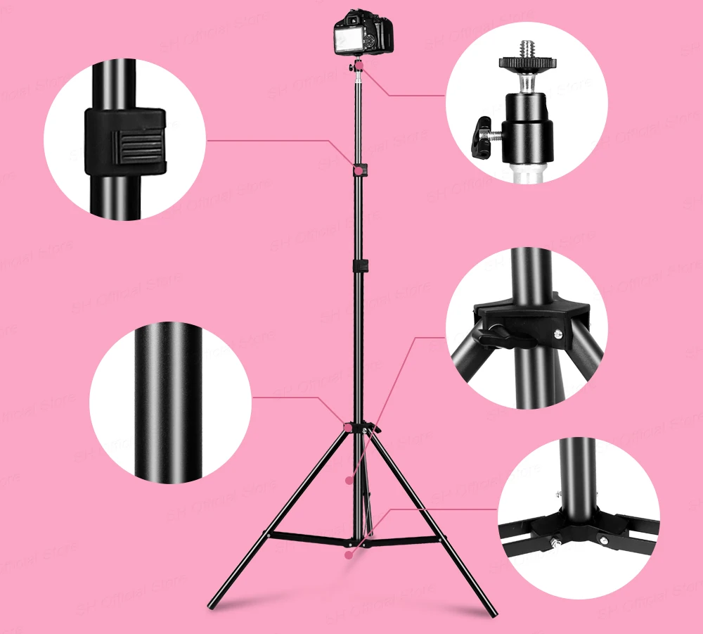 Штатив-светильник для селфи с винтом 1/4, подшипник головки для студии, софтбокс, вспышка, зонты, отражатель, светильник, лампа для вспышки