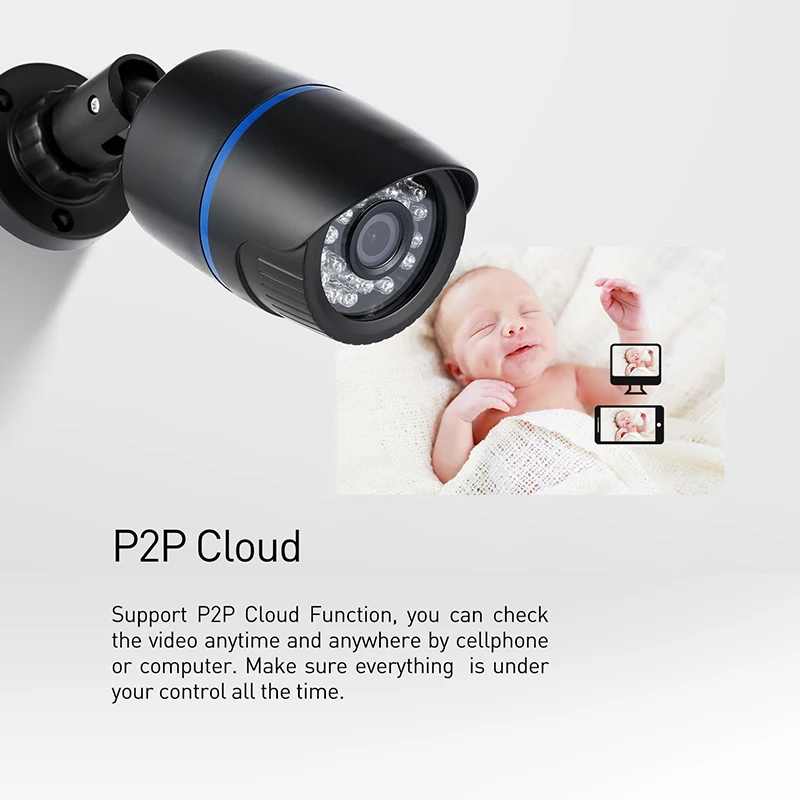 Аудио 1080P 24LED IR Bullet IP камера 2.0MP Водонепроницаемая наружная безопасности ONVIF