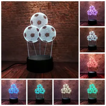 

Football Model Home Decor 3D Illusion NightLight LED Colourful Flash Light Desk Lamp Toys