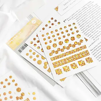 

97 pcs/Bag basic Laser series 6 color Dot/Squar/Diamond Index sticker Calendar sticker Decorative paper sticker School supplies