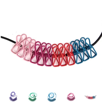 

2018 New Arrivel Portable Elastic Camp Tent Laundry Washing Clothes Line Rope With 12 Cloth Pegs Clips