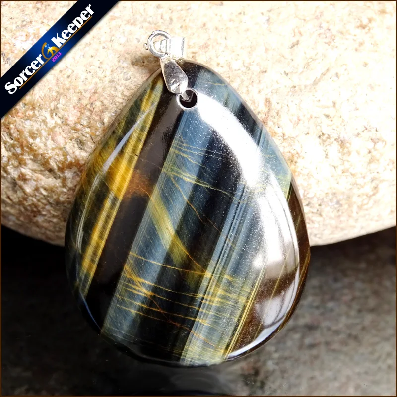 

Wholesale Lots 2019 Unisex High Quality Fashion Natural Stone Pendants Charms Blue Tiger Eye Necklace For Jewelry Making ZS999