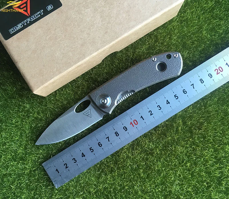 

NIGHTHAWK District 9 original E170 Sandvik 14C28N blade titanium handle Tactical folding knife camping outdoor tools EDC knives
