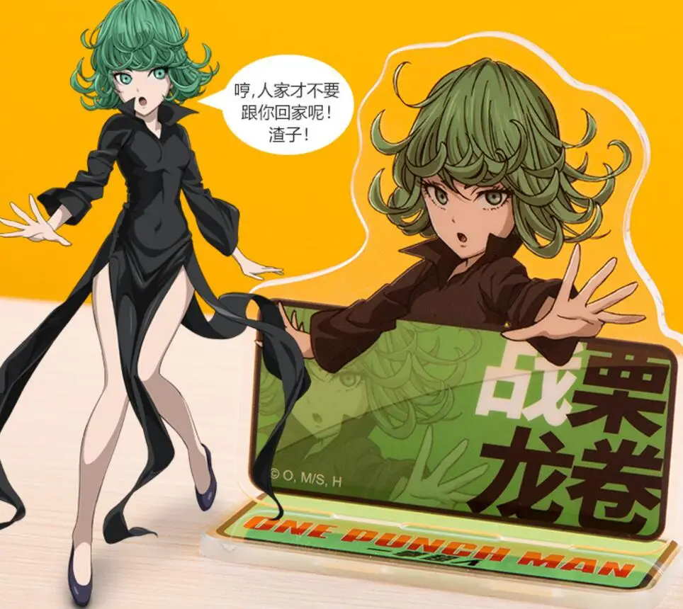 02 Японское аниме ONE PUNCH-MAN Saitama Genos Tatsumaki Косплей фигурка на акриловой подставке настольная декоративная пластина двухсторонняя модель игрушки подарки - Цвет: 02