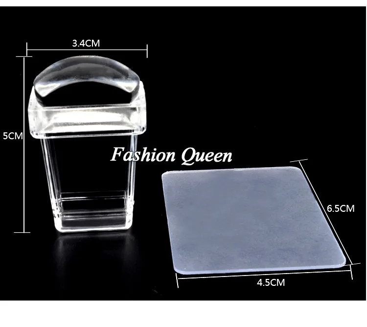 Новые квадратные чистые прозрачные силиконовые штамп-инструмент для дизайна ногтей СКРЕБОК НАБОР прозрачный дизайн лака печать инструменты для стемпинга