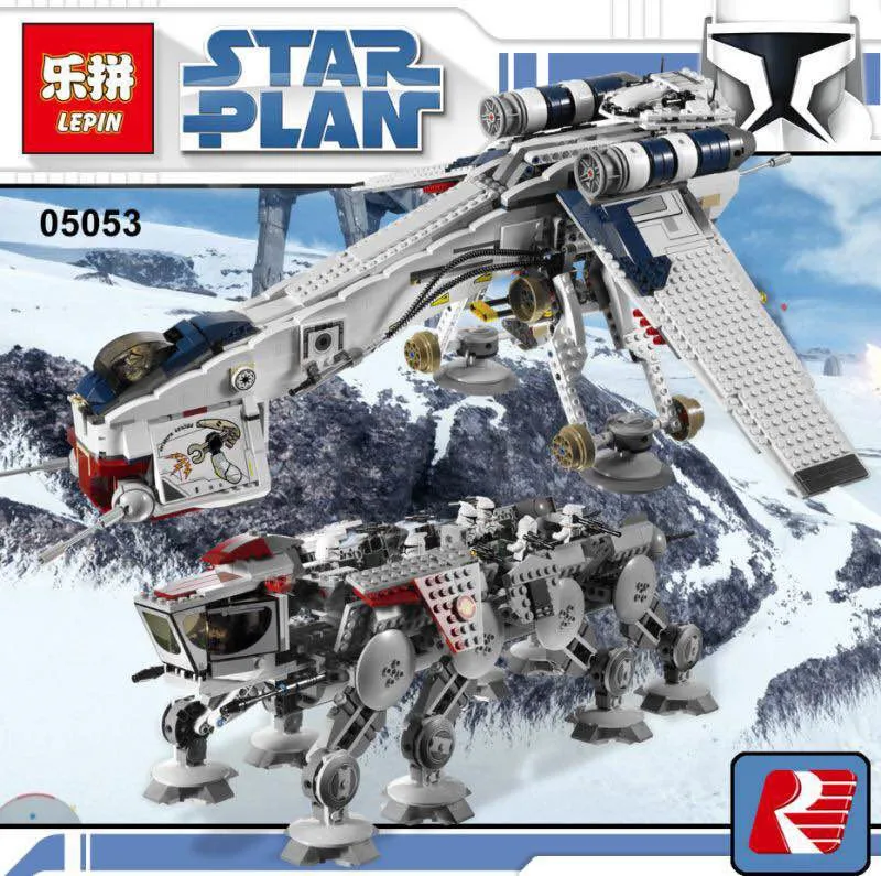 

Lepin 05053 1788Pcs New Genuine The Republic Toys Dropship Set Building Blocks Bricks Children Toys 10195 Christms gifts