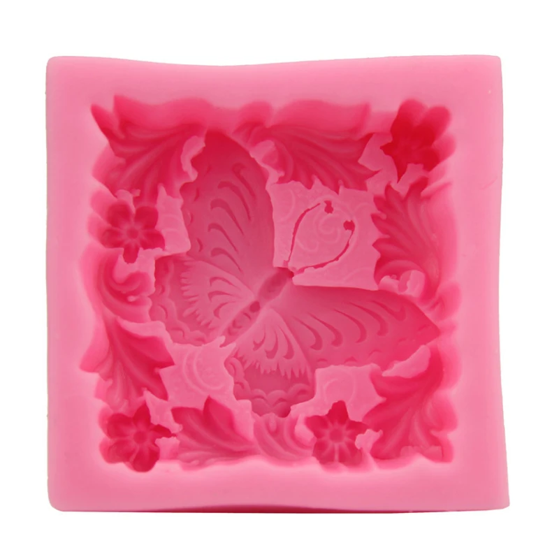 3D большие силиконовые кондитерские формы для мыловарения бабочка квадратная свечная форма ручной работы цветок помадка Желе DIY ремесло инструмент Поставки