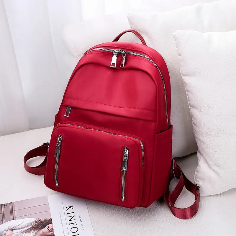Новинка, водонепроницаемый нейлоновый рюкзак с вертикальной молнией, женский рюкзак, женская сумка, подходит для девочек-подростков, Mochilas, для путешествий - Цвет: red