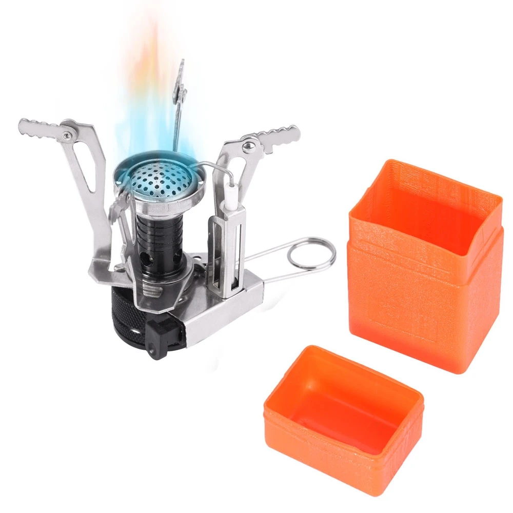 

Mini Gas Stove Burner With Electronic For Outdoor Camping Picnic Gas Cooker Adapter Portable Foldable Butane Burning