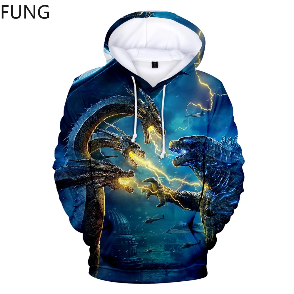

Godzilla: King of the Monsters Men Hoodies Sweatshirts 3D Print New Movie Godzilla Hip Hop Hoodie Sweatshirt Men/Women Harajuku