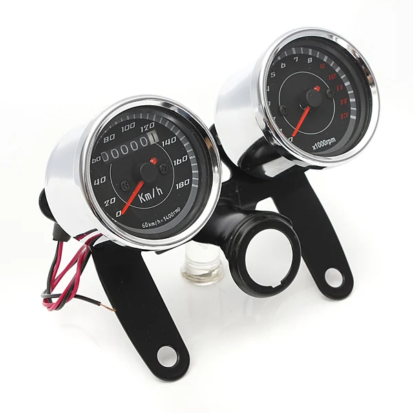 Universal Motorcycle LED Odometer+Tachometer Speedometer Gauge With Bracket 12V