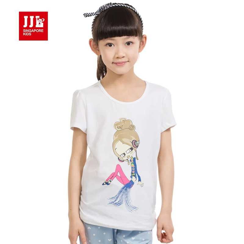 2016 summer new arrival cartoon t shirts kids short sleeve tshirts girls tees kid tops brand