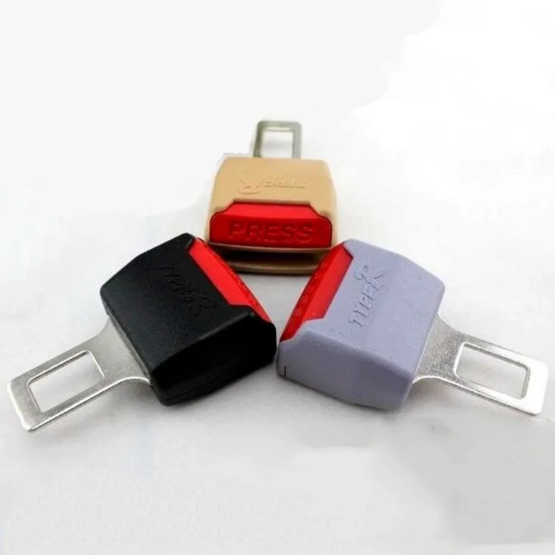 Universal Car Seat Belt Clip Extender Safety Belts Plug Thick Insert Socket Black / Beige New