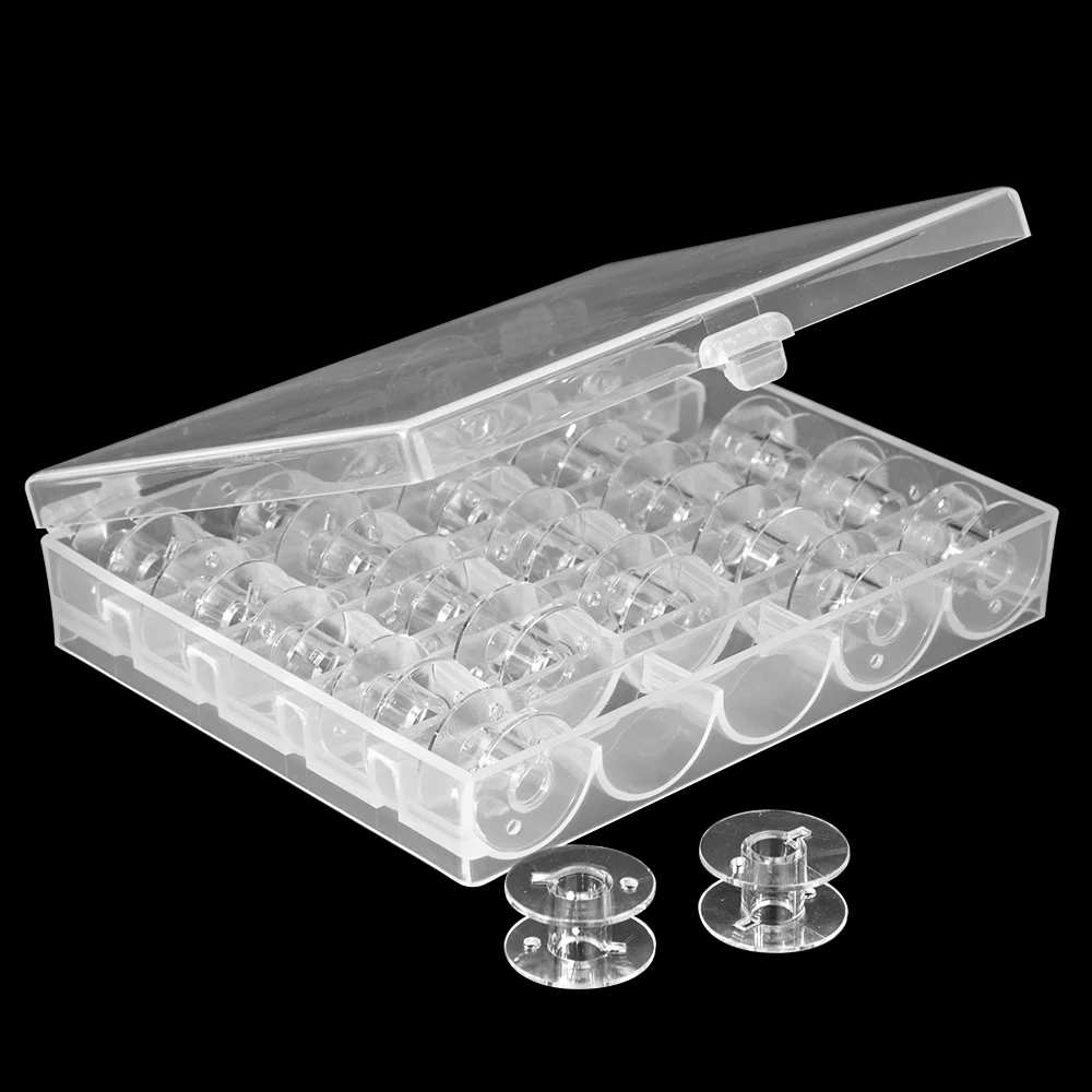 1 компл./лот коробка для шитья Пластик 25 бобины катушки для швейных машин с резьбой ящик для хранения для домашней швейной фурнитуры швейные инструменты, нержавеющая сталь - Цвет: with Spools