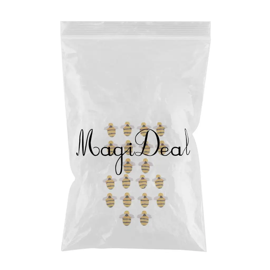 20 Pieces Bee Shape Resin Flatback Scrapbooking Embellishment for DIY Phone Case Decoration Handmade Craft