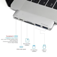 Алюминиевый USB C концентратор с 3 USB 3,0 порты 4 к HDMI Card Reader type-C Мощность доставки для Macbook1" Тип C адаптер