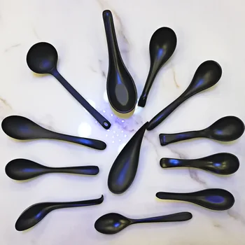 

Melamine Dinnerware Black Frost Soup Spoon Turtle Shell Spoon Restaurant Household Melamine Spoon A5 Melamine Tableware
