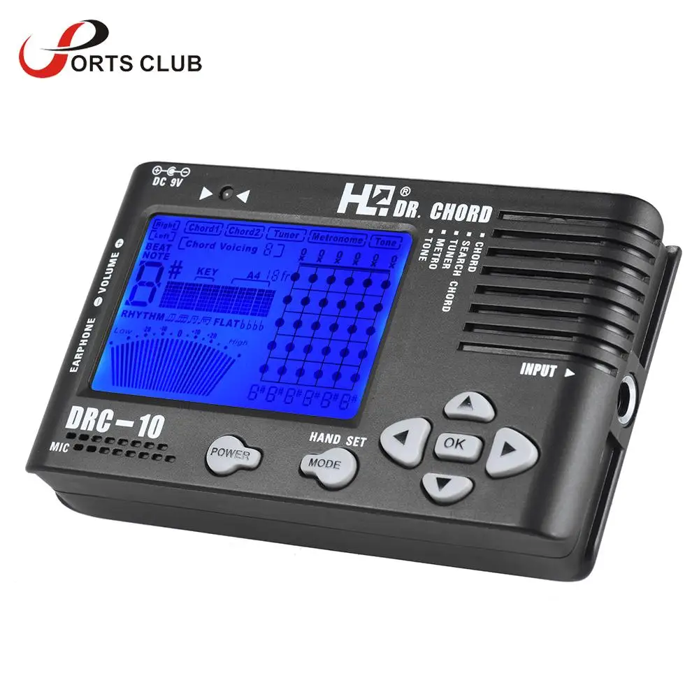 4 In 1อิเล็กทรอนิกส์จูนเนอร์กีต้าร์ดิจิตอล Chromatic Metronome Tone