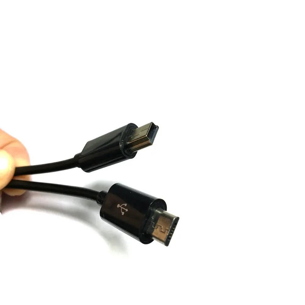 Универсальный черный USB A Male to Micro B+ Mini B Male Y split 1:2 кабель для зарядки кабель питания