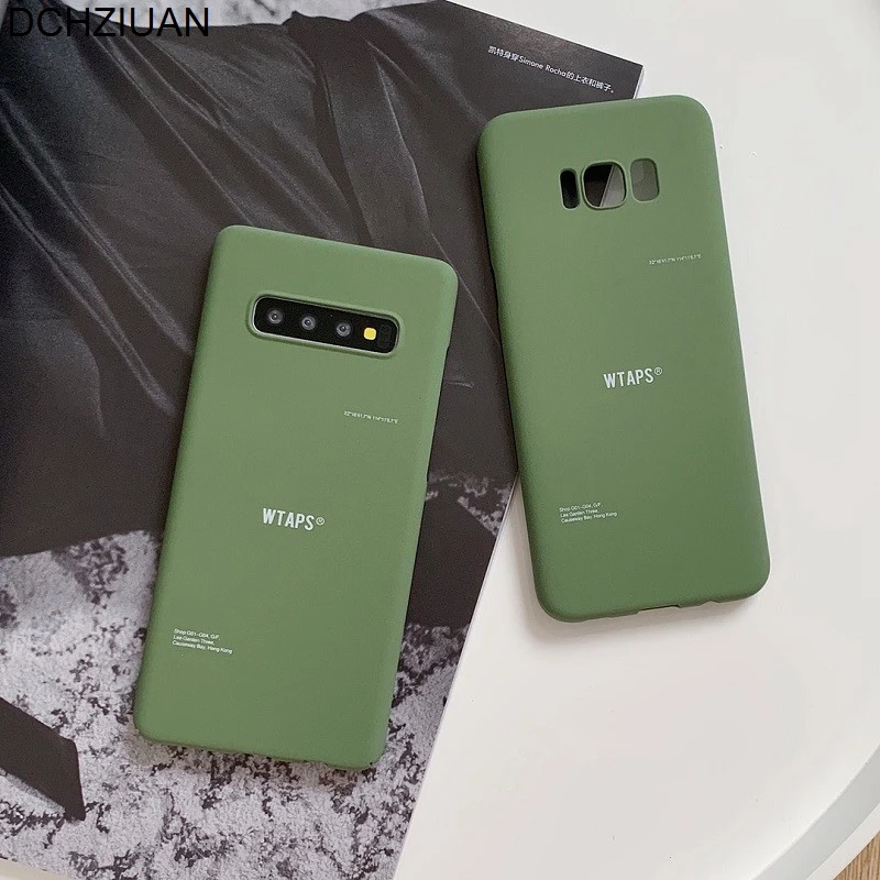 

DCHZIUAN Green Matte Hard Phone Cover Coque For Samsung Galaxy S10 S10 Plus S9 S8 Plus Note 9 Note 8 Plastic Letter Case Cover