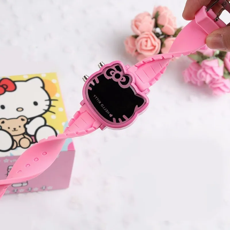 Часы Hello Kitty Элитный бренд светодиодный Hodinky детей часы для девочек Мультяшные наручные часы Горячие montre enfant