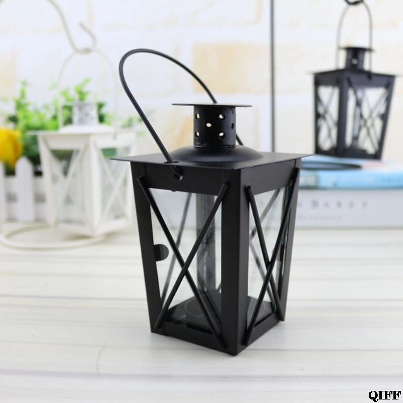 Black/White Romantic Romantic Candle Holder Retro Hanging Lantern Lamp Decor For Dinner Home Jun13