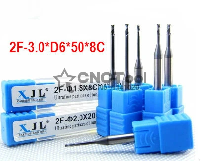 

HRC60 2F-3.0*6*50*8C Micro milling cutter Spiral Bit Milling Tools Carbide CNC flat End mill Milling cutter,lathe tool,frezer