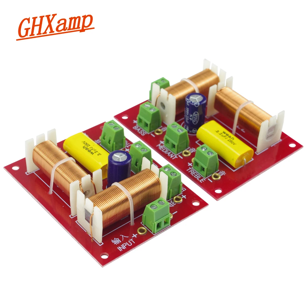 GHXAMP 200W Динамик 3-х полосная кроссовер аудио ВЧ+ MID+ баса независимая кроссовер Динамик s emi фильтр делитель частоты 2 шт