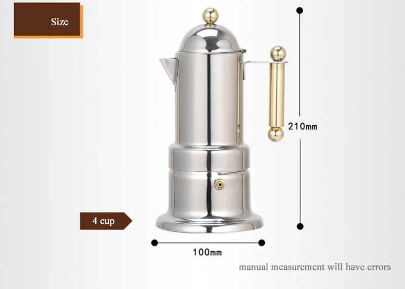 Нержавеющая сталь 4cup Кофе чайник кофейник Мельница Точильщик итальянский Мока горшок бытовой ручной удар горшок фильтр чашки