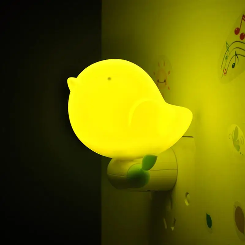 

LED Intelligent Bird US Plug In Children Nightlight Night Light Sensor Switch Control Bedroom Wall Light Besides Lamp Kids Gift