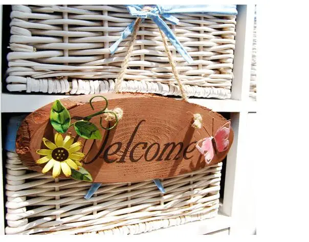 Welcome to listing,Personalized welcome card,Rural retro wind with decorative wood,31x25cm