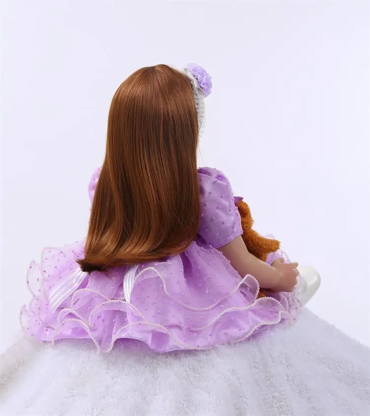 60 см Высококачественная виниловая силиконовая кукла-Реборн, игрушка для новорожденных девочек, кукла принцессы, подарок на день рождения, праздник, игровой домик для сна, игрушка