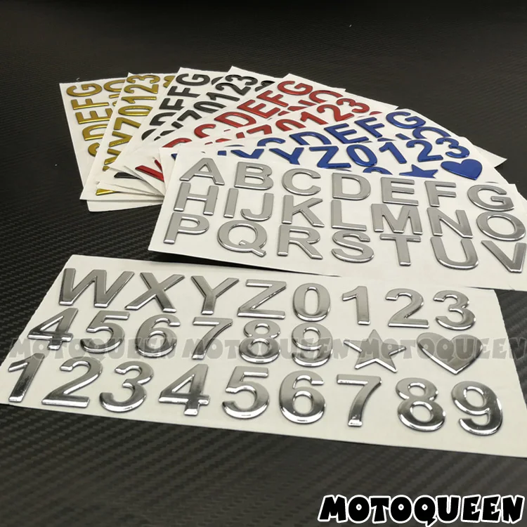 

3D Resin Gel Arab Number English Letter Digital car Styling Stickers DIY Word Badge LOGO Decoration 28mm Height Address number