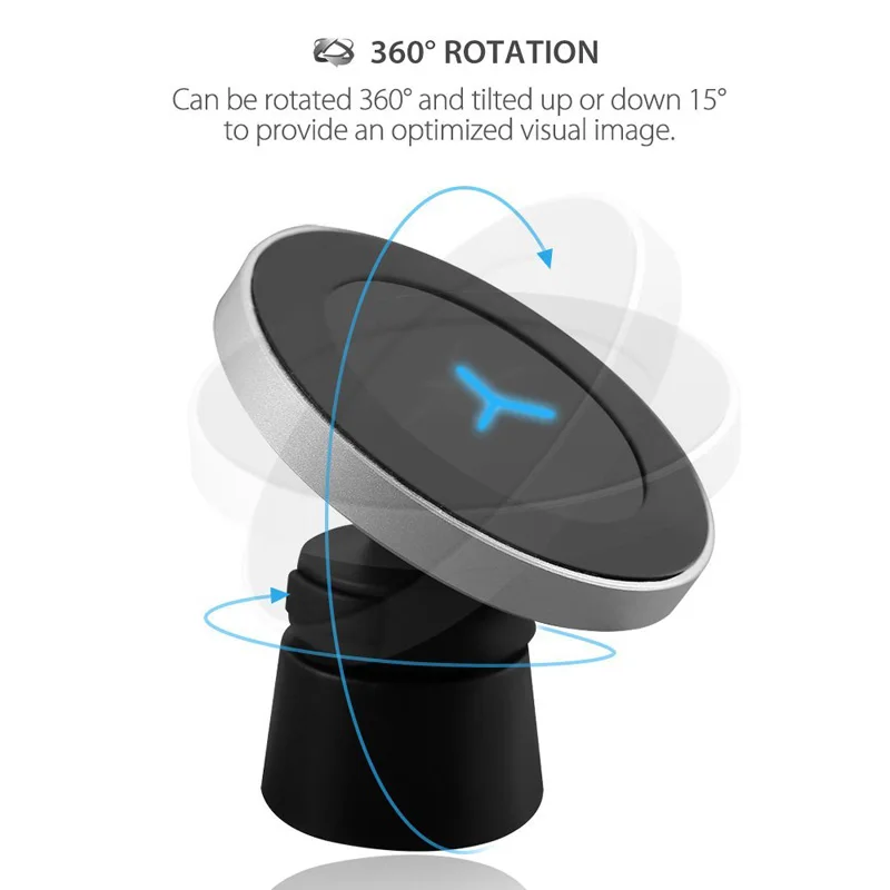 360 градусов вращения магнитного автомобиля беспроводное зарядное устройство для iPhone 8 8Plus X XR XS Max 11 Pro Макс Samsung S10 S9 S8 S7 Note 10 8 9 Ци Быстрый зарядный автомобиль Dashboard Mount Air Vent Holder