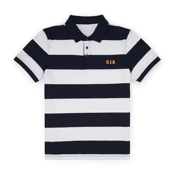 

Mens CIA Federal Agent Embroidered Knit Striped Short Sleeve Polo Shirts