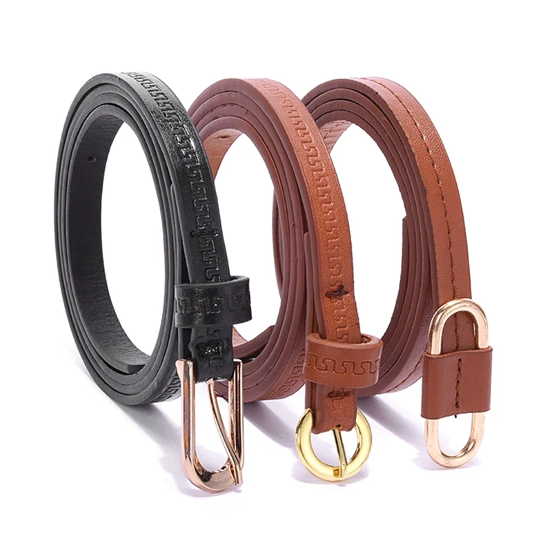 

Candy Color Metal Buckle Thin Casual Belt For Women Leather Belt Female Straps Waistband For Apparel Accessories