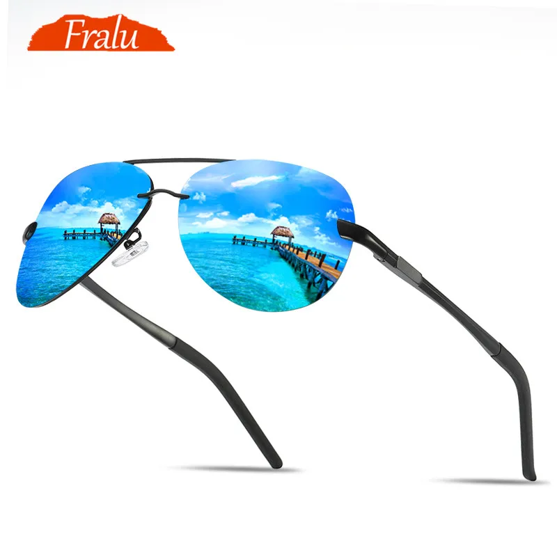 

FRALU Men Vintage Aluminum HD Polarized Sunglasses Classic Brand Sun glasses Coating Lens Driving Shades For Men/Wome