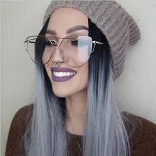 Кошачий глаз очки оправа женские брендовые дизайнерские нерегулярные ладони Золотая оправа прозрачные модные очки двухлучевые металлические очки