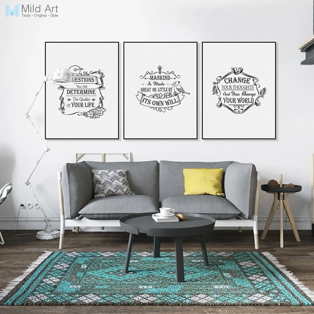 Vintage Retro Birds Typography Life Quotes Posters Nordic Living Room Wall Art Print Picture Home Decor Canvas Painting Custom Prints Pictures Quote Posterart Print Aliexpress