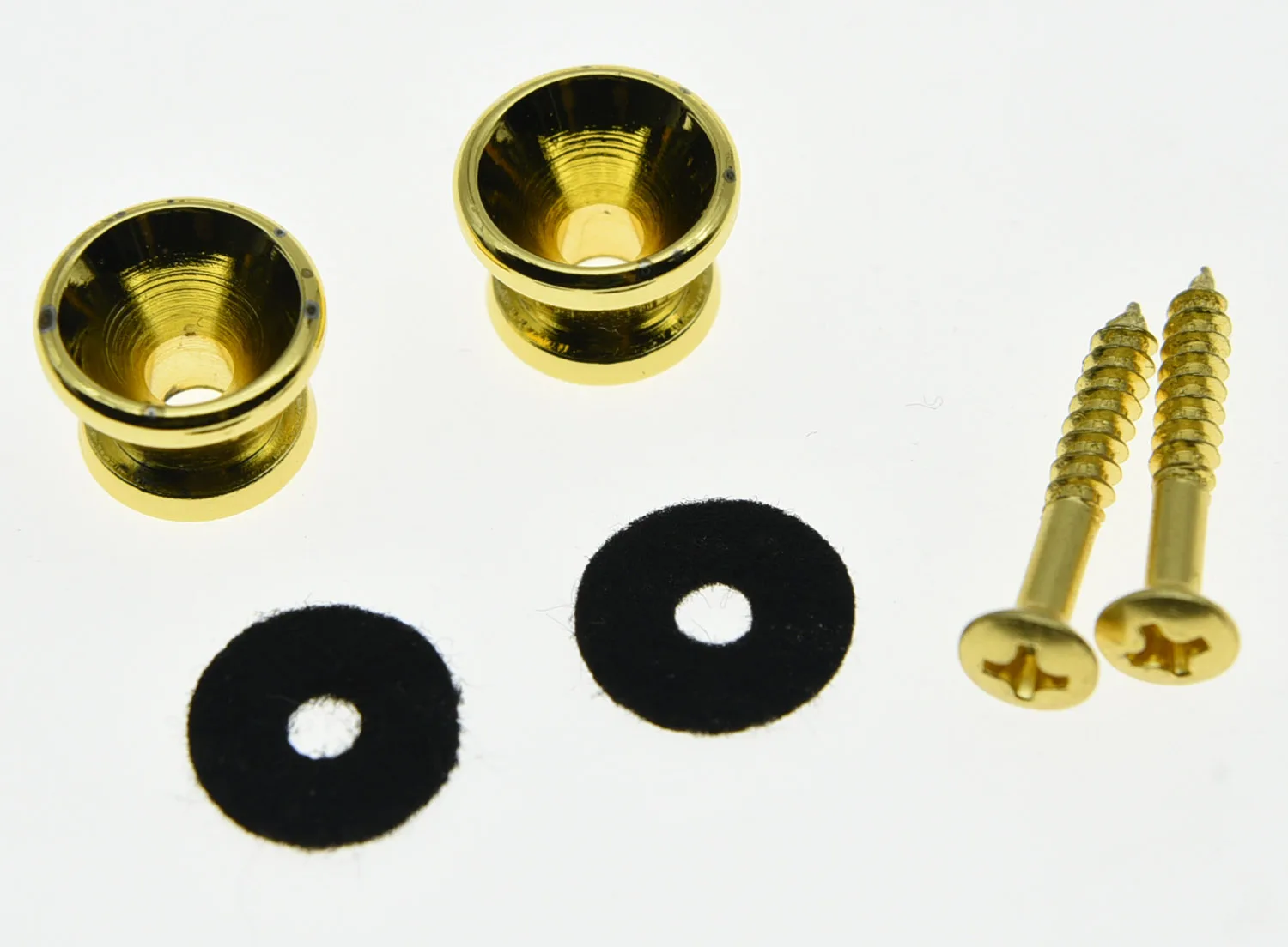 KAISH Set of 2 Guitar Strap Pins Knobs Buttons Guitar End Pins Gold
