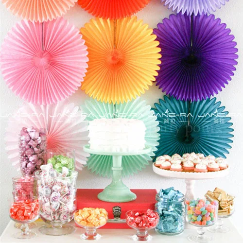 Free shipping! 10pcs/lot 25cm Colorful Snow Paper Fan Decoration wedding birthday and party decration | Дом и сад