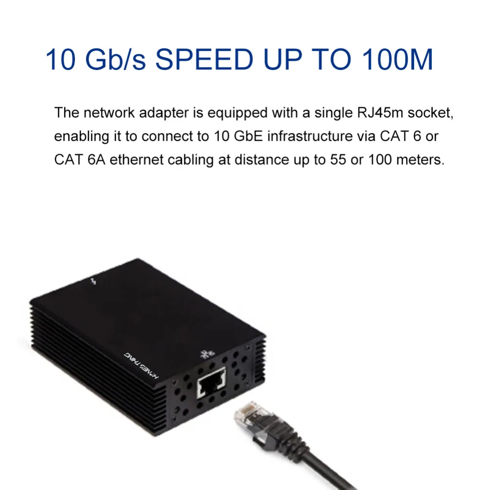 HonesThing Type C to 10 Gigabit Network Card RJ45 Ethernet Wired Adapter USB3.1 10GBase-TNBASE-T to Thunderbolt 3 Intel Chipset 10