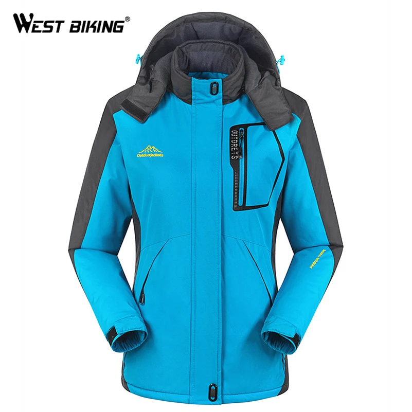 WEST BIKING, Женская Водонепроницаемая дышащая теплая куртка, Мужская ветровка, спортивное пальто, зимняя Лыжная куртка для велоспорта