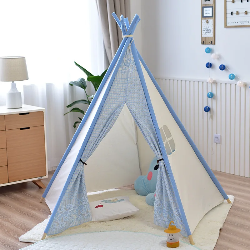 

Tent Factory Direct Trade Export Indoor Baby Toy Game House Princess Room Indian Children's Tent Triangle Playhouse for Kids